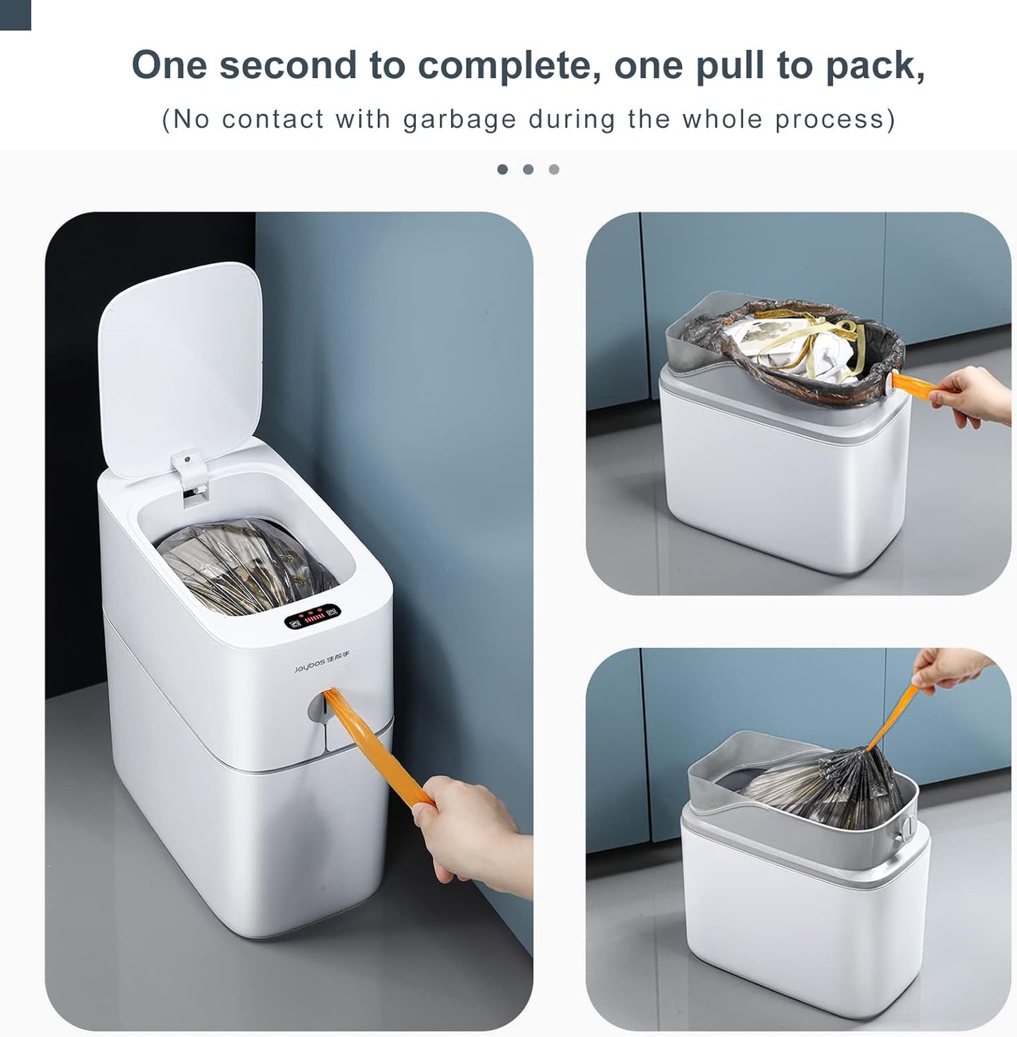 NommL™ Bathroom Garbage – Hands-Free Trash Solution