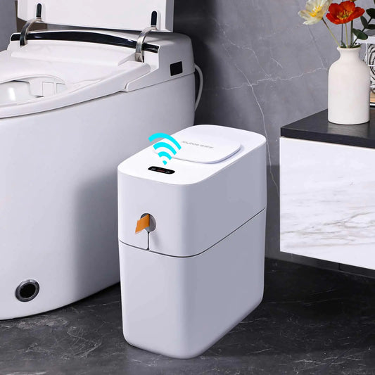 NommL™ Bathroom Garbage – Hands-Free Trash Solution